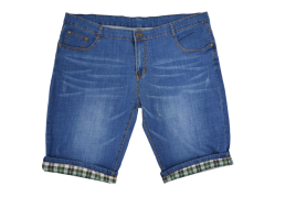 Бриджи мужские MERSH 048 (р.36-46) джинсовые, синие с отворотом