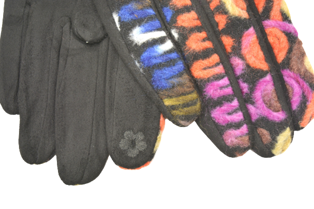 Перчатки женские велюр с аппликацией ТЕПЛО (УПАКОВКАМИ ПО 12пар) фото 3