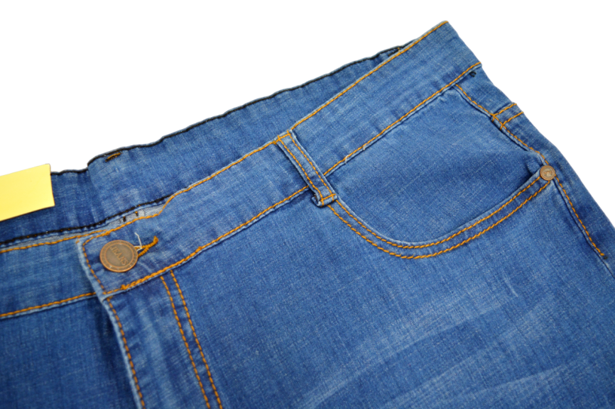 Бриджи мужские MERSH 045 (р.36-46) джинсовые, синие с отворотом (ШТУЧНО) фото 5