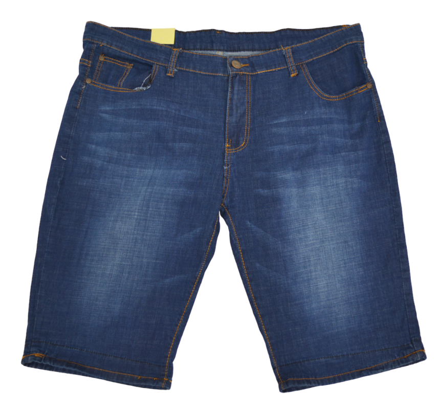 Бриджи мужские MERSH 040 (р.34-44) джинсовые, синие, с отворотом фото 3