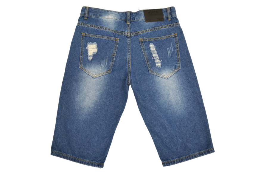 Бриджи мужские MERSH 029 (р.29-38) джинсовые, синие, рваные (ШТУЧНО) фото 2