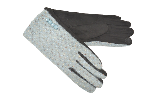 Перчатки женские иск.кожа/шенилл комбинированные, люрекс БЛЕСК (УПАКОВКАМИ ПО 12пар) фото 2