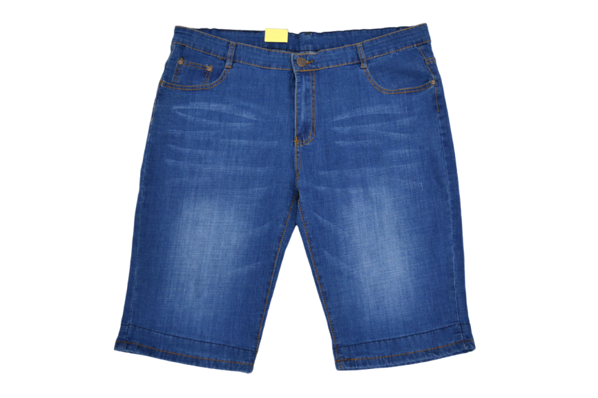 Бриджи мужские MERSH 045 (р.36-46) джинсовые, синие с отворотом (ШТУЧНО) фото 3
