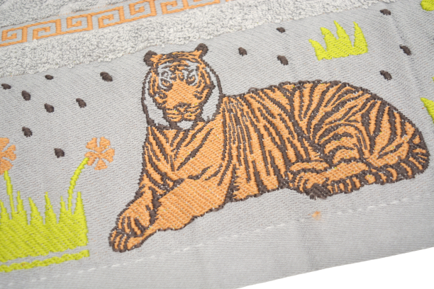Полотенце большое махровое 2020-70 Тигр (ПРОДАЖА УПАКОВКАМИ ПО 6ШТ) фото 3
