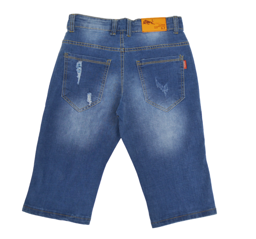 Бриджи мужские S.F.CLASSIC 802 (р.28-34) джинсовые, рваные (ШТУЧНО) фото 2