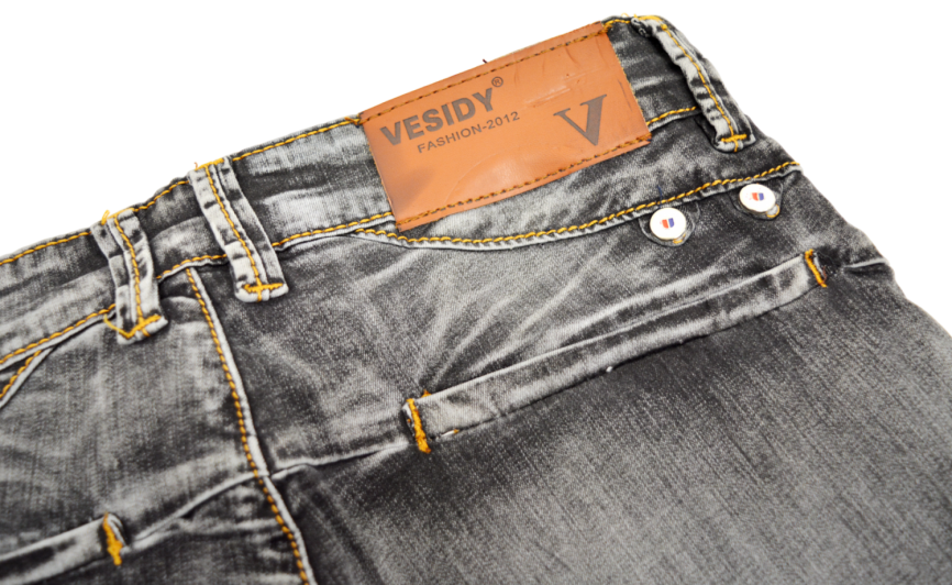 Бриджи мужские VESIDY 3321 джинсовые серые  (в рознице) фото 6