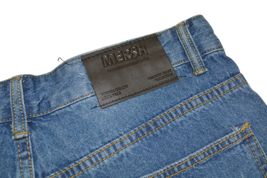 Бриджи мужские MERSH 029 (р.29-38) джинсовые, синие, рваные (ШТУЧНО) фото 6