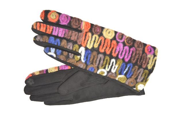 Перчатки женские велюр с аппликацией ТЕПЛО (УПАКОВКАМИ ПО 12пар) фото 2