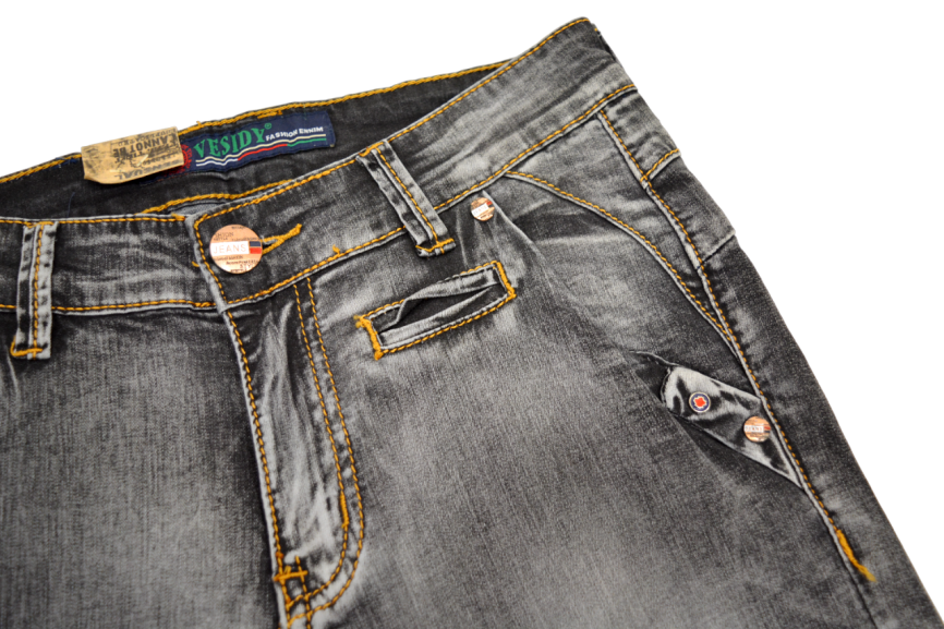Бриджи мужские VESIDY 3321 джинсовые серые  (в рознице) фото 4