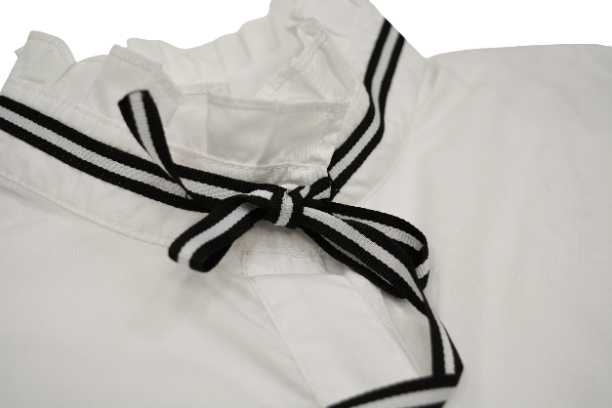 Рубашка д/девочки белая длинный рукав с завязками №С62 Dont Forget х/б фото 2