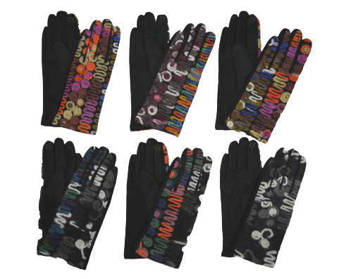 Перчатки женские велюр с аппликацией ТЕПЛО (УПАКОВКАМИ ПО 12пар) фото 1